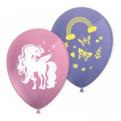 Palloncino Unicorno Colori Arcobaleno, confezione da 8