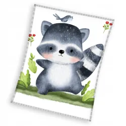 Coperta in pile corallo Raccoon Little Bandit 110x140 cm