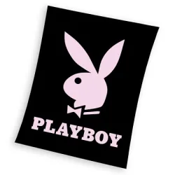 Playboy Coperta polare in pile corallo nero 150x200 cm