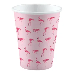 Flamingo Pink set di 8 bicchieri di carta, 250 ml