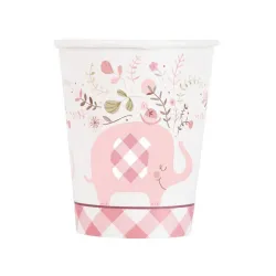 Bicchiere in carta Elefante Floreale Rosa 8 pz 266 ml