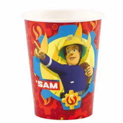 Sam il pompiere Bicchiere di carta rosso 8 pezzi 250 ml