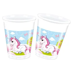 Bicchiere in plastica Unicorn Castle 8 pz 200 ml