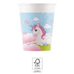 Bicchiere di carta Unicorn Castle 8 pz 200 ml FSC