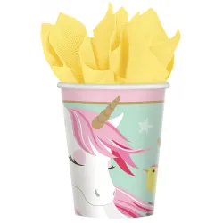 Bicchiere di carta magico Unicorno 8 pz 250 ml