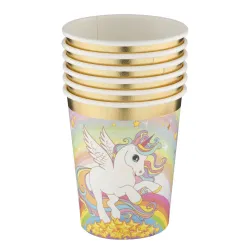 Bicchiere di carta Unicorno Arcobaleno, 6 pz, 250 ml