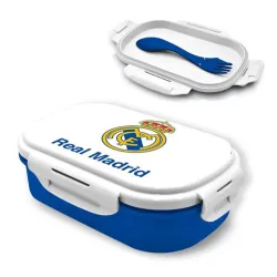 Scatola per sandwich con stemma del Real Madrid + set di posate