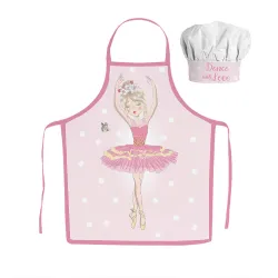 Grembiule per bambini Ballerina di danza classica, set da 2 pezzi