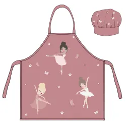Grembiule per bambini ballerina di danza classica, set da 2 pezzi