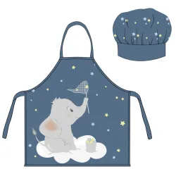 Set di 2 grembiuli per bambini Elephant Blue