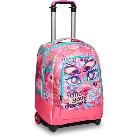 Big Trolley SJ GANG FACCE, Rosa, 2 in 1 con Sistema Cross Over System