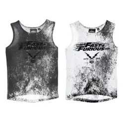 Maglia smanicata grigia per bambini Fast and Furious 6-12 anni