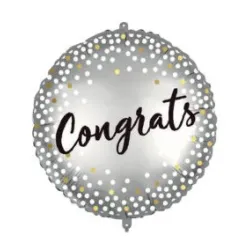 Palloncino foil Complimenti Gongrats Metallic Spots 46 cm