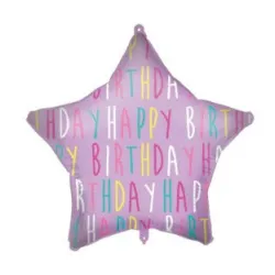 Palloncino foil Stella Buon Compleanno Stella Viola 46 cm