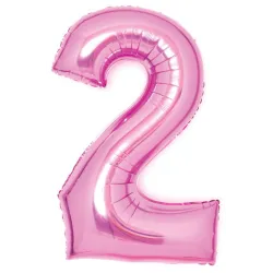Numero Rosa Palloncino foil numero 2 rosa 66 cm