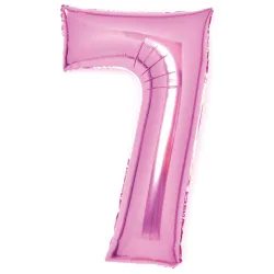 Numero Rosa Numero 7 Palloncino Foil Rosa 66 cm