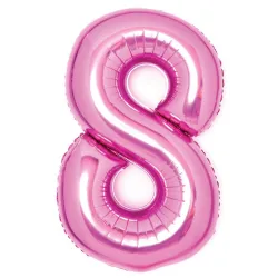 Numero Rosa Numero 8 Palloncino Foil Rosa 66 cm