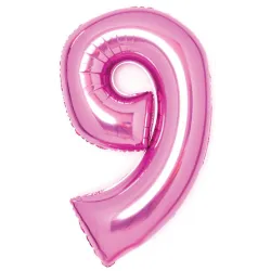 Numero Rosa Palloncino foil numero 9 rosa 66 cm
