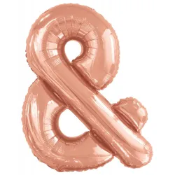 Palloncino foil numero oro rosa e lettera 108 cm