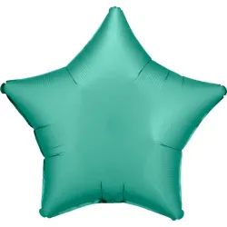 Palloncino foil stella in raso di seta verde giada 48 cm