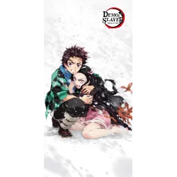 Asciugamano da bagno Demon Slayer Siblings, telo mare 70x140 cm