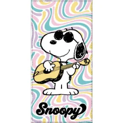 Asciugamano da bagno Snoopy Guitar, telo mare 70x140 cm (Fast Dry)