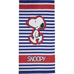 Telo bagno Snoopy Stripes, telo mare 70x140 cm