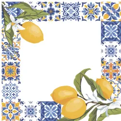 Tovagliolo Frutti Rami Limone 20 pz 33x33 cm