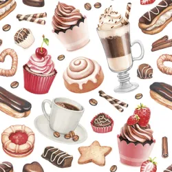 Food Caffè e Dolci Tovagliolo dessert 20 pz 33x33 cm