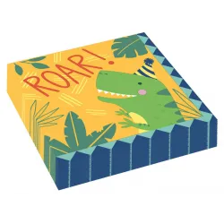 Set di 16 tovaglioli Dinosauro Dino-Mate 33x33 cm