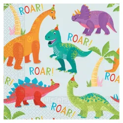 Confezione da 20 tovaglioli Dinosaur Party 33x33 cm