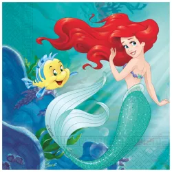 Confezione da 20 tovaglioli Disney Princess Ariel Curious 33x33 cm FSC