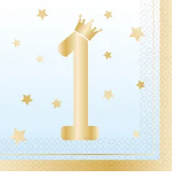 Tovagliolo Primo Compleanno Blu Ombre 16 pz 33x33 cm