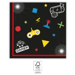 Tovagliolo Gamer Gaming Party 20 pz 33x33 cm FSC