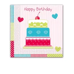 Torta Happy Birthday Set tovaglioli Happy Birthday da 20 33x33 cm