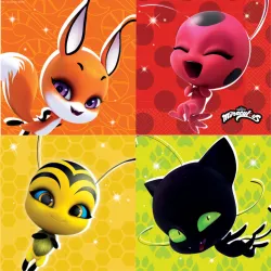 Tovagliolo Miraculous Ladybug Kwami 16 pz 33x33 cm