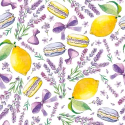 Set tovaglioli Macaron Cookie Limes e Lavanda da 20, 33x33 cm