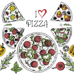 Tovaglioli Food Love Pizza Confezione da 20 tovaglioli 33x33 cm
