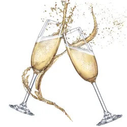 Tovagliolo Celebrativo Calici di Champagne Celebrate 20 pz 25x25 cm