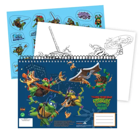 Teenage Mutant Ninja Turtles Power Quaderno per schizzi a spirale A/4 da 40 pagine con adesivi