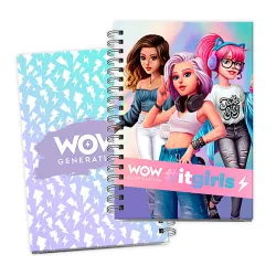Taccuino a righe A5 per ragazze WOW Generation con adesivi