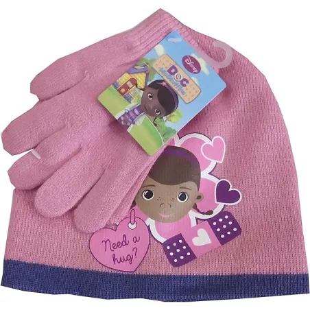 Doc McStuffins Hug Pink Set cappello e guanti per bambini Disney Doc McStuffins 54 cm