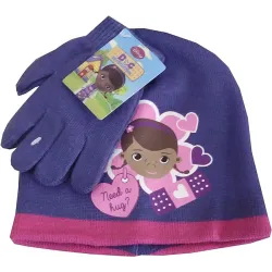 Doc McStuffins Hug Viola Disney Doc McStuffins Set cappello + guanti per bambini 54 cm