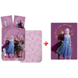 Set biancheria da letto per bambini Disney Frozen Purple e coperta polare
