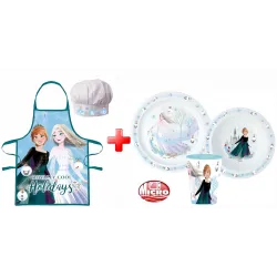 Grembiule natalizio Disney Frozen Royally Cool e set da tavola in plastica