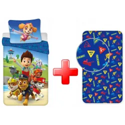 Set biancheria da letto Paw Patrol con lenzuolo con angoli
