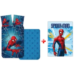 Set biancheria da letto per bambini Spiderman Light e set coperta in pile