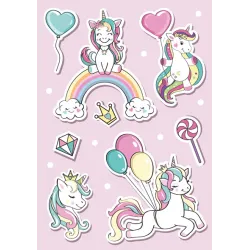 Cartella elastica A/4 con palloncino unicorno