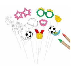 Set da 10 pezzi di accessori fotografici colorabili Football Fun