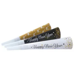 Happy New Year Golden Wishes Set di trombe di felice anno nuovo da 3